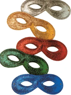 Fun Place Masks Std. Metallic Glitter Asst. Eye Mask
