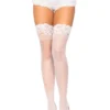 Fun Place Stay Up Sheer Thigh Highs - White 2 Fun Place Stay Up Sheer Thigh Highs - White