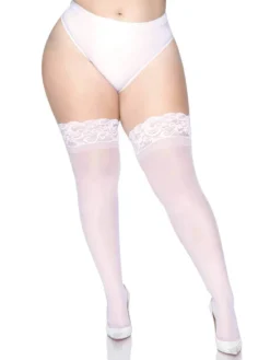 Fun Place Cosplay Stay Up Sheer Thigh Highs + White