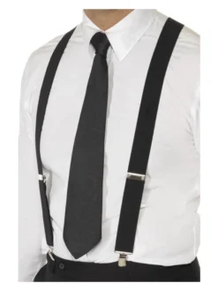 Fun Place Black Elasticated Braces