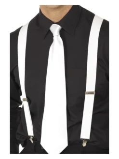 Fun Place White Elasticated Braces Decades & Eras