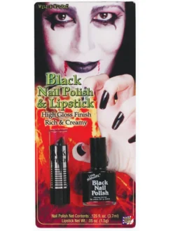 Fun Place Black Nail Polish And Lipstick