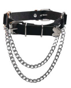 Fun Place Heart Adjuster Collar - Black