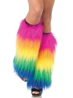 Fun Place Furry Rainbow Leg Warmers