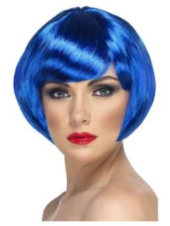 Fun Place Babe Wig, Blue, Short Bob With Fringe Cosplay