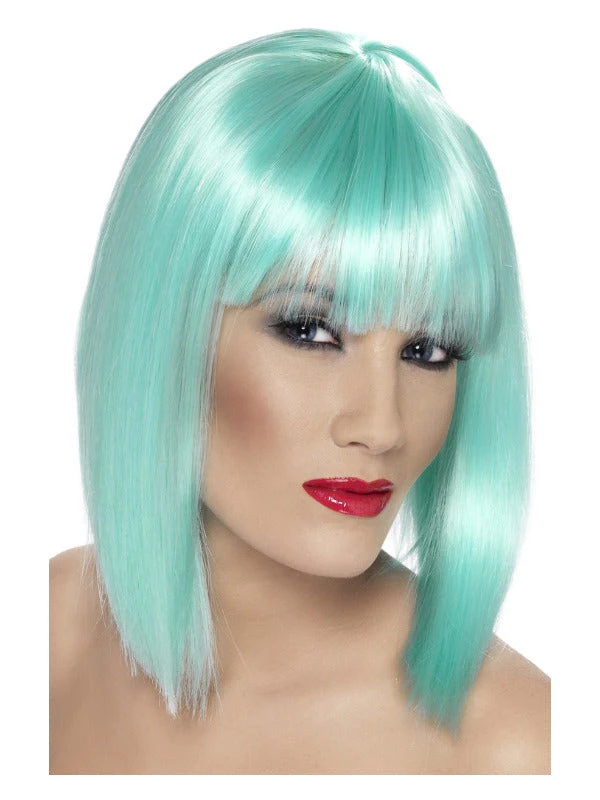 Fun Place Glam Wig, Neon Aqua Cosplay 3 Fun Place Glam Wig, Neon Aqua Cosplay