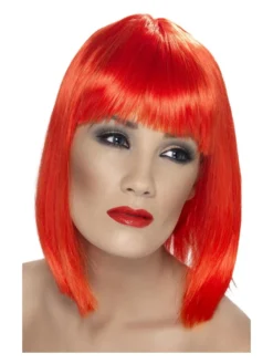 Fun Place Glam Wig, Neon Red Cosplay