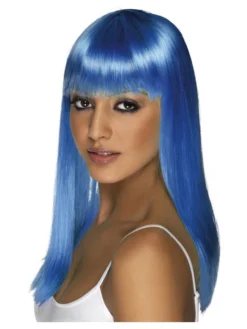 Fun Place Glamourama Wig Neon Blue Long Cosplay