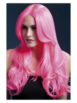 Fun Place Fever Khloe Wig, Neon Pink Cosplay