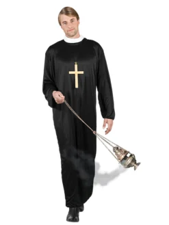 Fun Place Gold Monk/Nun Cross On Rope