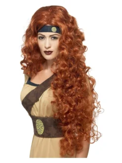 Fun Place Medieval Warrior Queen Wig, Auburn Cosplay