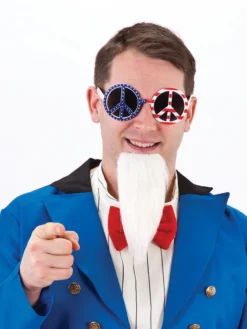 Fun Place Decades & Eras USA Peace Sign Glasses