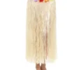 Fun Place Festivals Hawaiian Hula Skirt With Flowers, With Velcro, Natural