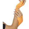 Fun Place Decades & Eras 80s Fingerless Lace Gloves, Short, Neon Orange