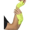 Fun Place Decades & Eras 80s Fingerless Lace Gloves, Neon Green