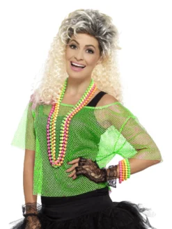 Fun Place Decades & Eras Fishnet Top, Neon