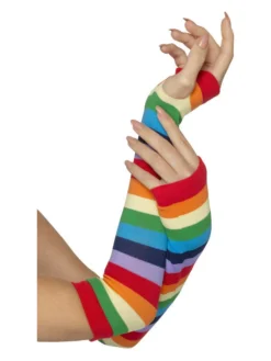 Fun Place Fingerless Striped Gloves