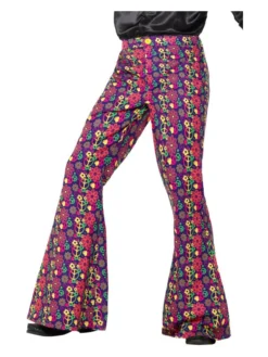 Fun Place 60s Psychedelic CND Flared Trousers, Mens, Multi-C Shop By Theme