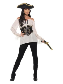Fun Place Deluxe Pirate Shirt, Ladies, Ivory