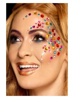 Fun Place Smiffys Make-up FX, Rainbow Jewel Face Gems, Multi