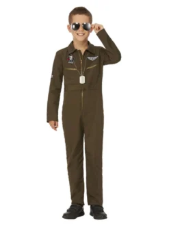 Fun Place Top Gun Maverick Child's Aviator Costume, Green