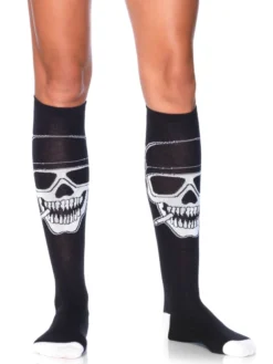 Fun Place Biker Babe Skeleton Knee Highs