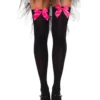 Fun Place Nylon Thigh Highs With Bow Cosplay