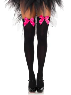 Fun Place Nylon Thigh Highs With Bow Cosplay