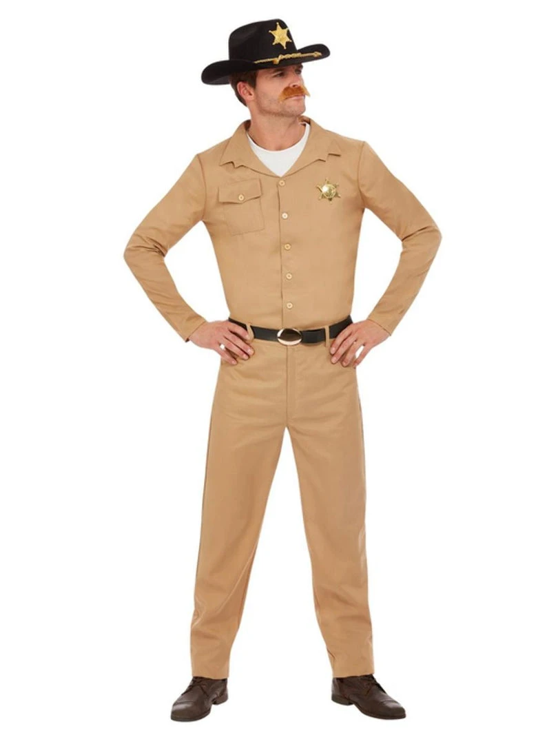 Fun Place 80's Sheriff Costume, Beige 4 Fun Place 80's Sheriff Costume, Beige