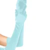 Fun Place Extra Long Satin Gloves Blue