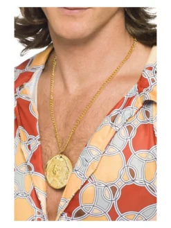 Fun Place Gold Metal Medallion On Chain Decades & Eras