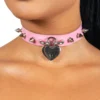 Fun Place Heart Spiked Padlock Collar