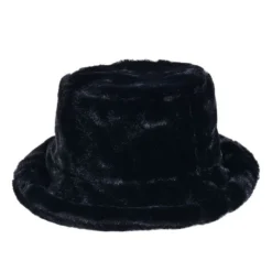 Fun Place Festivals Black Fluffy Bucket Hat