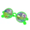 Fun Place Neon Green Round Frame Kaleidoscope Glasses