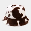 Fun Place Festivals Fluffy Brown Cow Bucket Hat