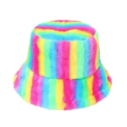 Fun Place Fluffy Rainbow Bucket Hat Festivals