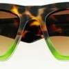 Fun Place Festivals Tortoiseshell Green Chunky Sunglasses