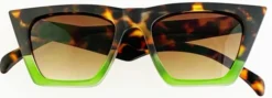 Fun Place Festivals Tortoiseshell Green Chunky Sunglasses