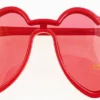 Fun Place Red/ Red Lens Heart Shaped Sunglasses