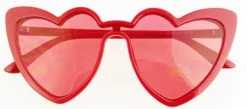 Fun Place Red/ Red Lens Heart Shaped Sunglasses
