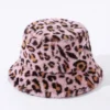 Fun Place Pink Leopard Fluffy Bucket Hat